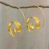 New Trendy Personality Round Spiral Leaf Earrings, Women Exaggerated Design Earrings Earrings, Fine Jewelry Acero Inoxidable