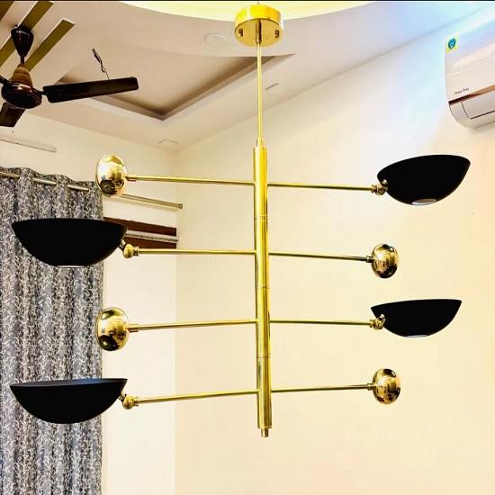 4 Pendant Light | Antique Brass Sputnik Chandelier Light | Mid Century Brass Modern Ceiling | Custom Kitchen Light Fixture