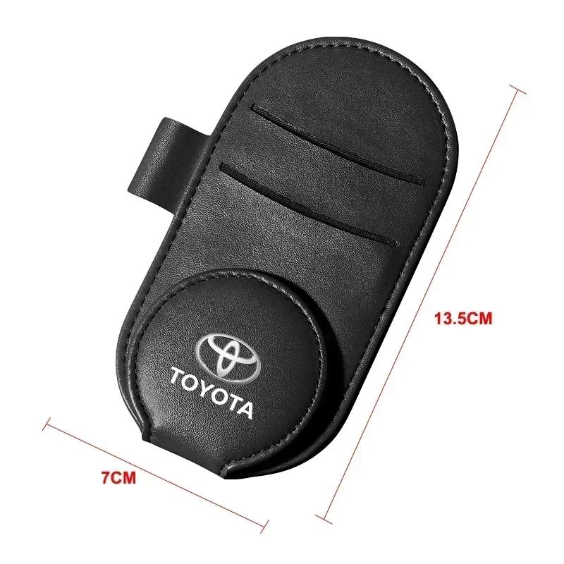 Car Multifunction Sunglasses Clip Card Ticket Holder Stand Eyeglasses For Toyota Chr Corolla Yaris Rav4 E150 E120 Land Cruiser