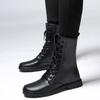 Klassische Herren Lederstiefel Herbst Winter Plüsch Herren Stiefeletten Bequem Rutschfest Motorradstiefel Warme Winterschuhe für Herren