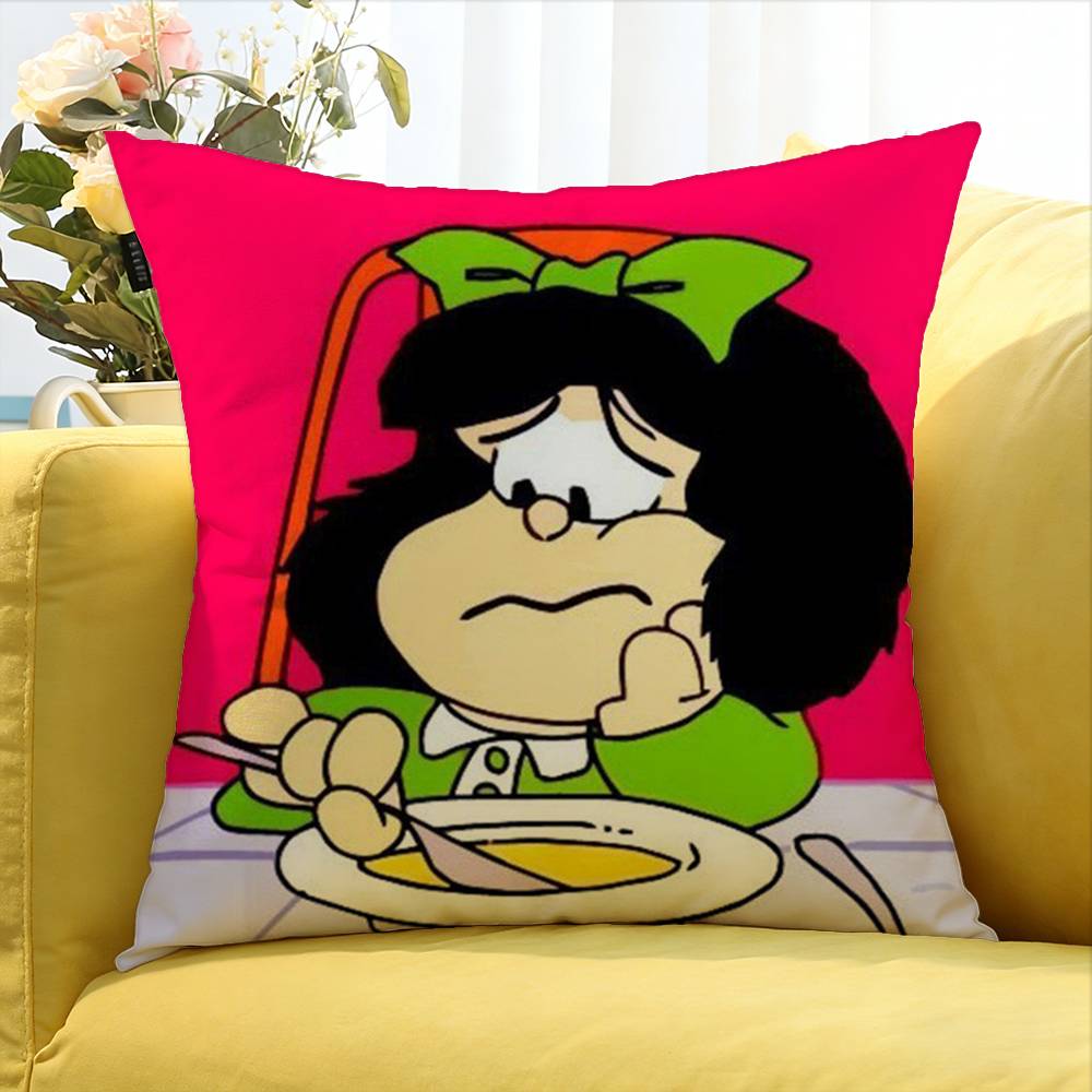 Cartoon Cute M-Mafalda World Various Sizes Square Pillow Case For Car Home Bedchamber Decor