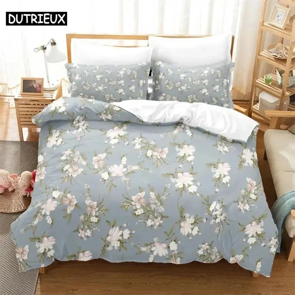 Luxury New 3D Print Flowers Comfortable Duvet Quilt Cover Pillowcase Bedding Set Children Bedroom Decoration Home Textile