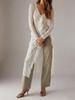 Elegant Resort-Style Lace Cover-Up Dress with Flowing Ribbons