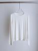 High-Quality Women's Lyocell Tencel Wool Long-Sleeve Base Layer Top, Wearable as Outerwear, with Round Neck.