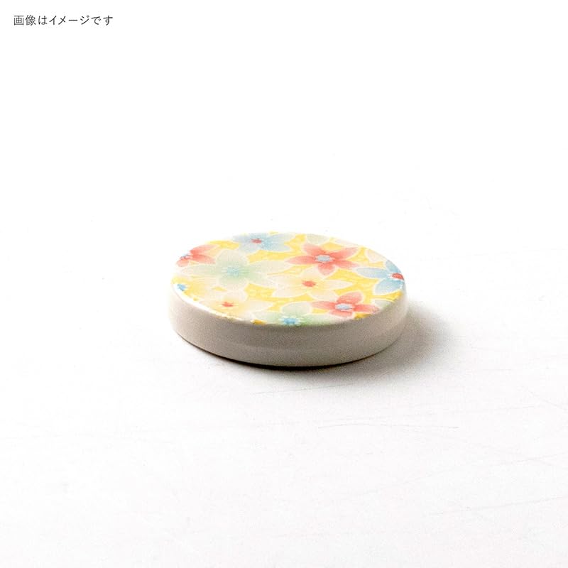 Minoru Pottery Chopstick Rest, Warm, Flower Design, Yellow