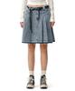 Deketeuumeon Front Pleats Midi Skirt Dcsk008Blue