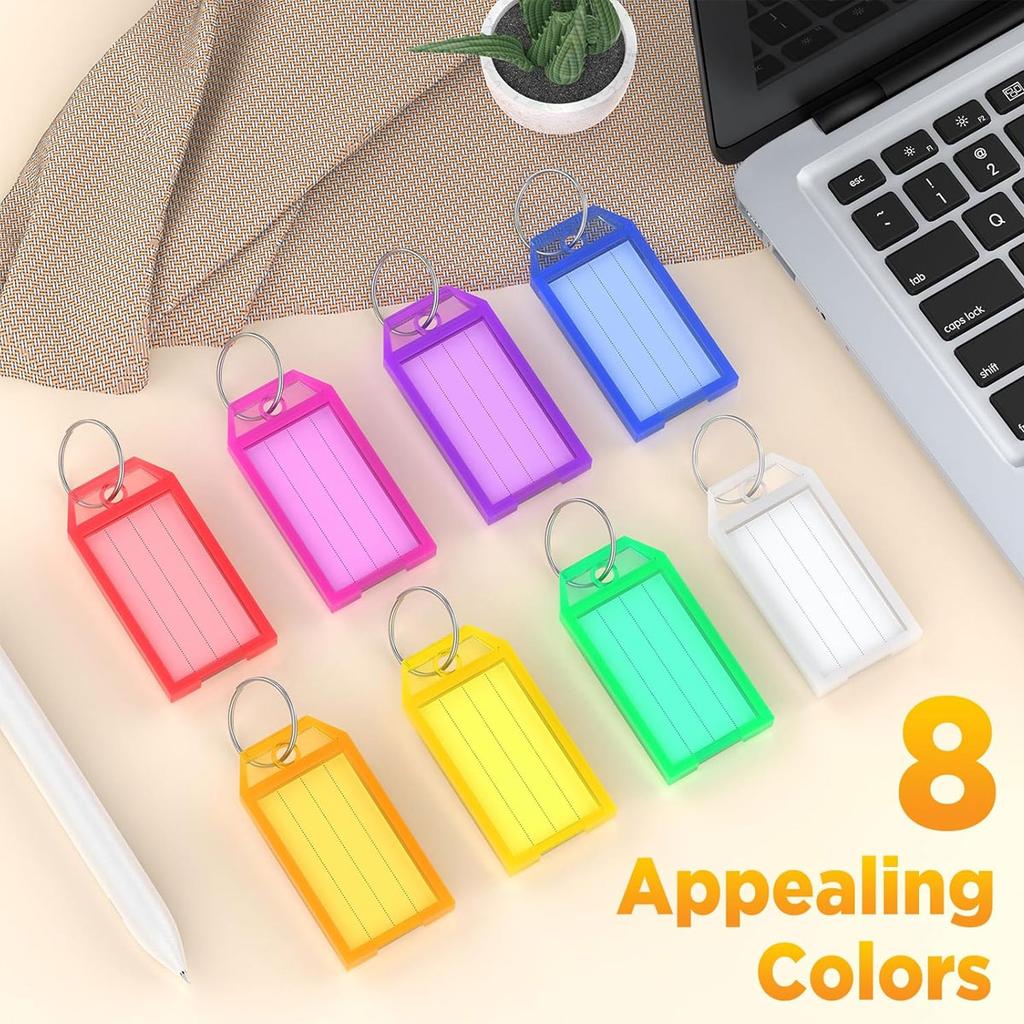 20/50PCS Colorful Plastic Flap Key Labels - Durable Double-Sided Marking Keychain Tags for Airport/Hotel Luggage & ID ZSY