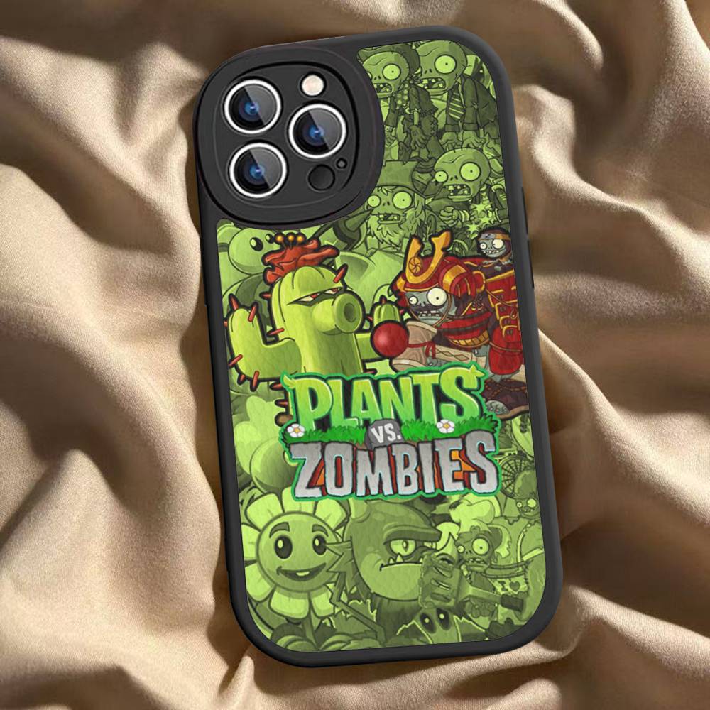 

Game P-Plants Z-Zombies Phone Case For IPhone 16 15 14 13 Pro Max 11 12 Plus Leather Silicone Cover iphone XR
