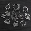 30pcs Antique Silver Plated Boho Vintage Flower Connector Charms Pendant DIY Necklace Bracelet Jewelry Making Findings Supplies