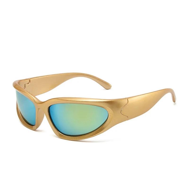 Occhiali da Sole Y2k Punk Lusso Donna Uomo Sport Occhiali da Sole Moda Estate Spiaggia Unisex Specchio Occhiali UV400