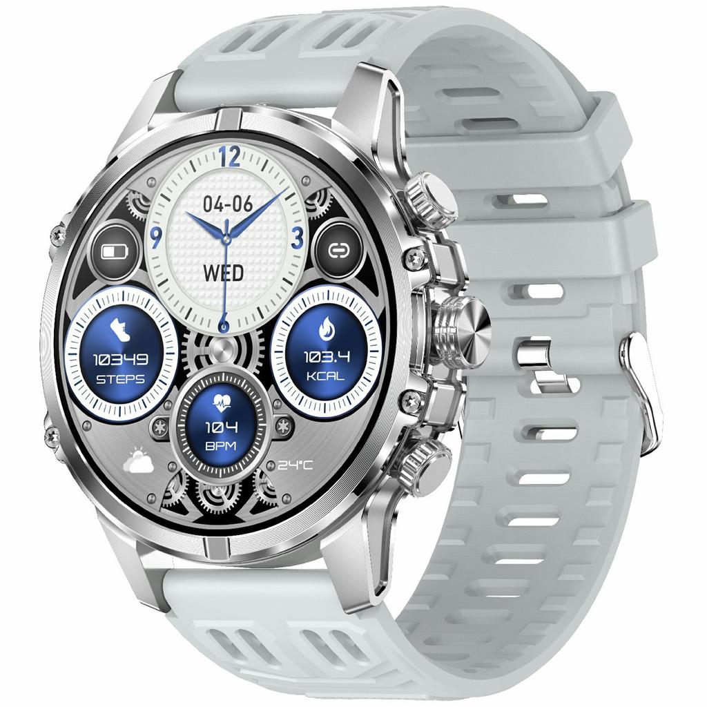 CF53 Smart Watch Bluetooth-compatible Call Smartwatch Fitness Tracker with LED Flashlight, Silicone Strap