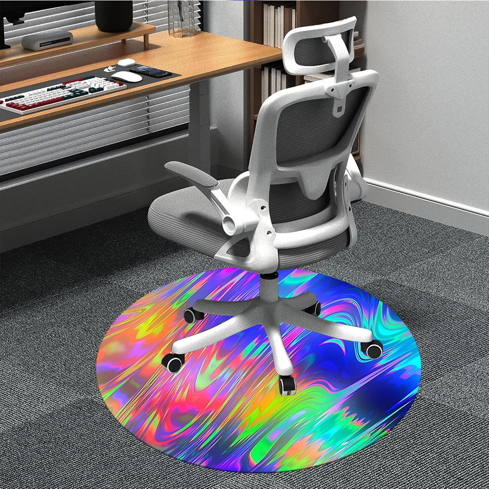 

1pc Psychedelic Waves Chair Carpet for Office, Soft, Non-Slip Polyester Mat, Office, Living Room, Bedroom, Durable Polyester yy251207108 80cm by 80cm