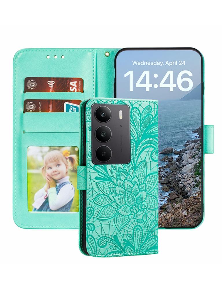 Wallet Book Case Für Realme C71 C75 C51 C53 C61 C63 C67 14T 14 Note 60 60x 50 8 8i 12 11 Pro 10 Frauen Mutter Geschenk Leder Klapphülle Kartenfächer