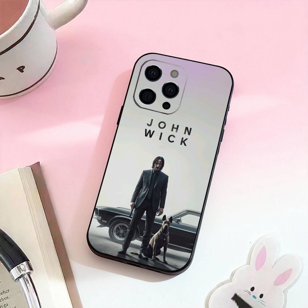 Classic films John wick  Phone Case For iPhone 17,16,15,14,13,12,11 Plus,Pro Max,Soft Silicone Black Cover