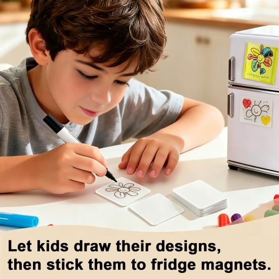 Clear Acrylic Magnetic Photo Frames for Refrigerator 10Pcs Magnet, Square Frame Magnets with Adhesive Transparent Picture Fridge Decor Back,
