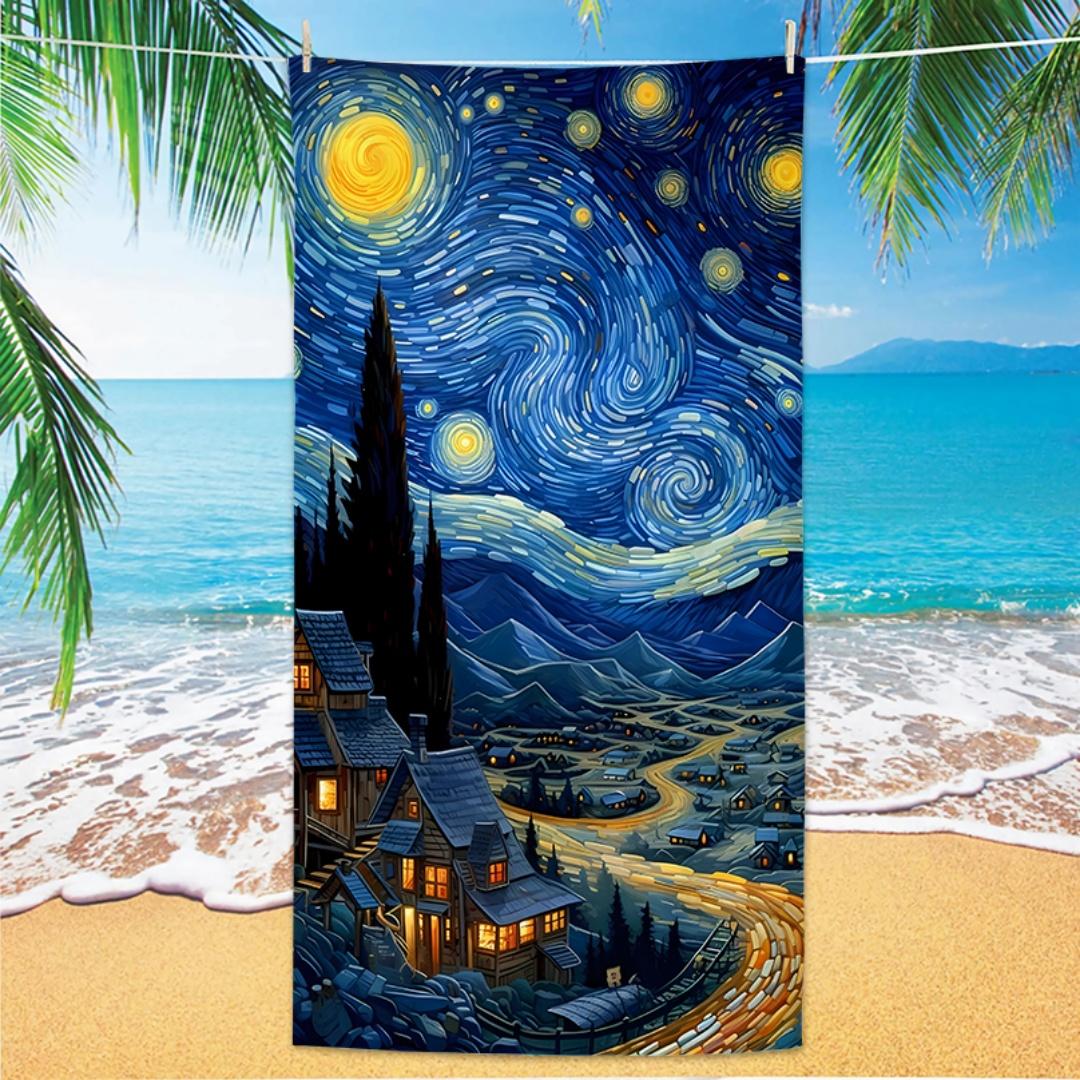 

Van Gogh Beach Towel - Quick Dry Anti Sand, Lightweight Microfiber for Swim, Yoga, Travel, Gym W40*H60(CM)