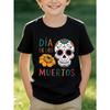 European Sizes Skull Print Short-Sleeve T-Shirt, Kids'  Casual Top