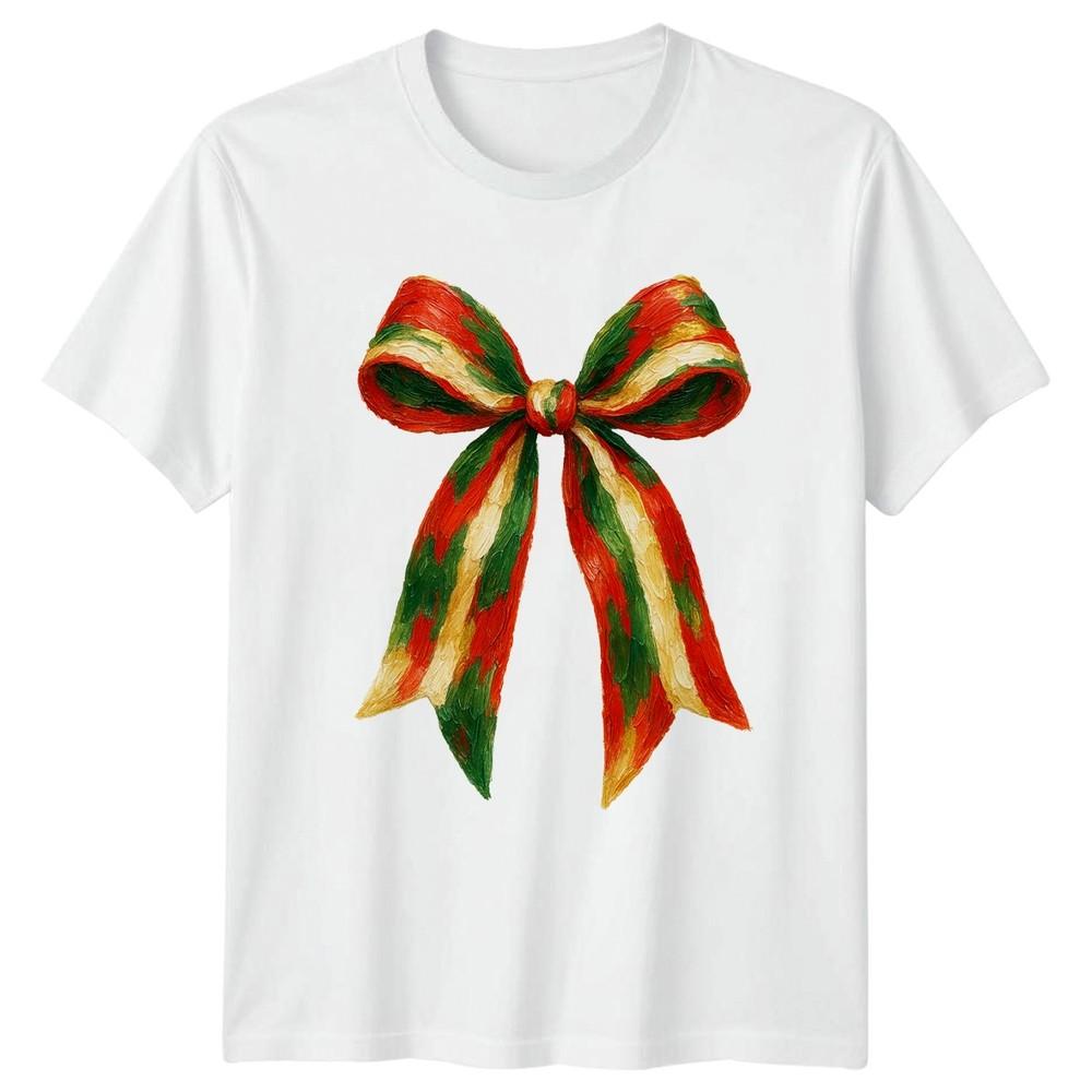 Christmas Bow Holiday Festive Unisexs TShirt Unisexs Graphic Tee Unisex Top S
