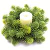20cm Christmas Candlestick Wreath Handmade DIY Simulation Pine Branch Rose Flower Elegant Red Berry Candle Wreaths