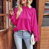 Women's Casual Fashion Leaf Collar Long Sleeve Loose Temperament Top