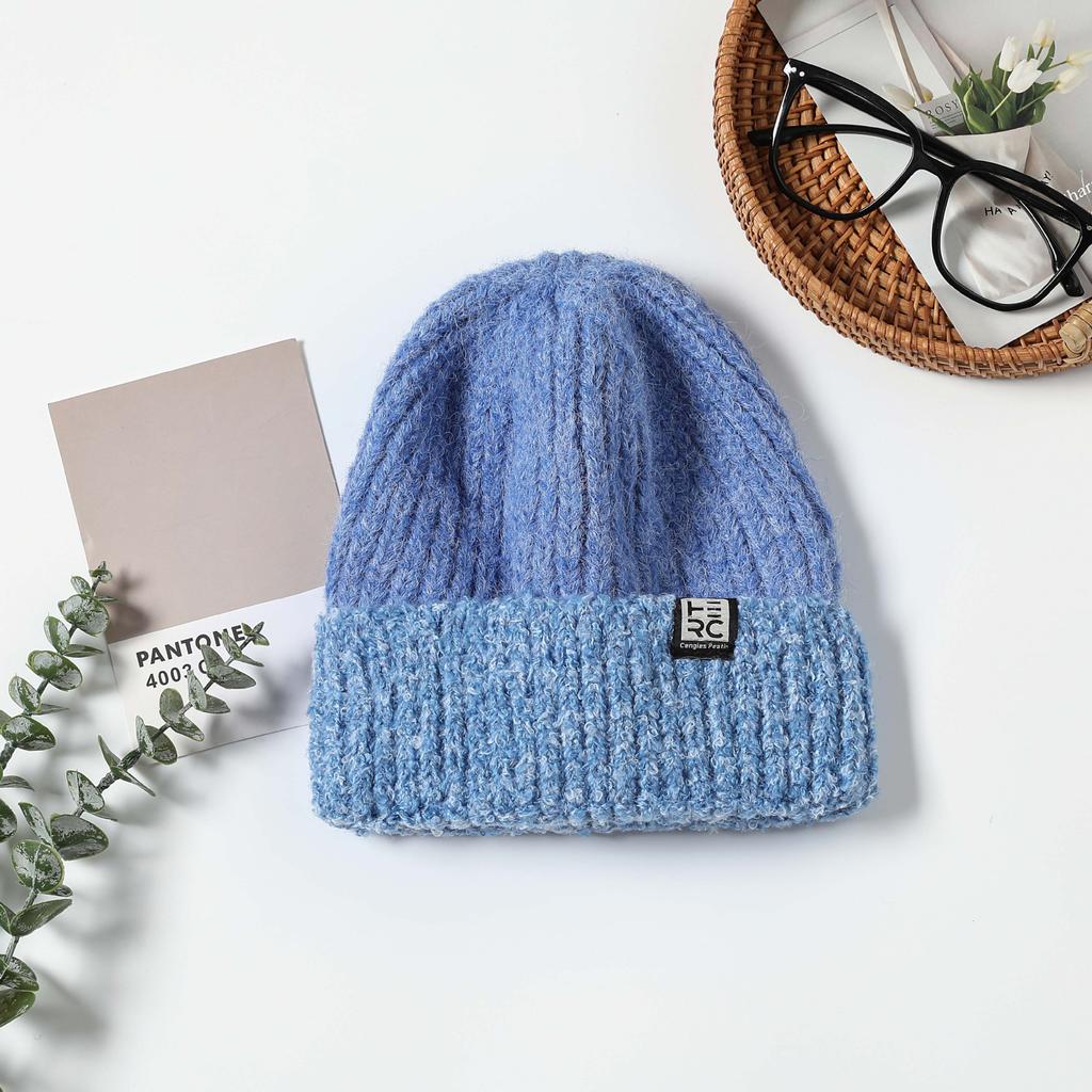 Women's Winter Warm Curly Knitted Hat Korean Style Windproof Ear Protection Face Small Melon Fur Hat