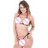 Women Eye-catching Shiny Bikini Micro  Top + G-String Set Swimsuit