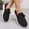 New Large Casual Shoes 2025 Spring and Autumn New Round Head Thick Bottom Canvas Shoes Flat Casual Women Shoes Zapatos De Mujer