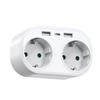 Multifunction Wall Plugs Adapters Convert German/French Outlet to 2 EU Socket with USB Port Electrical Converter Tool