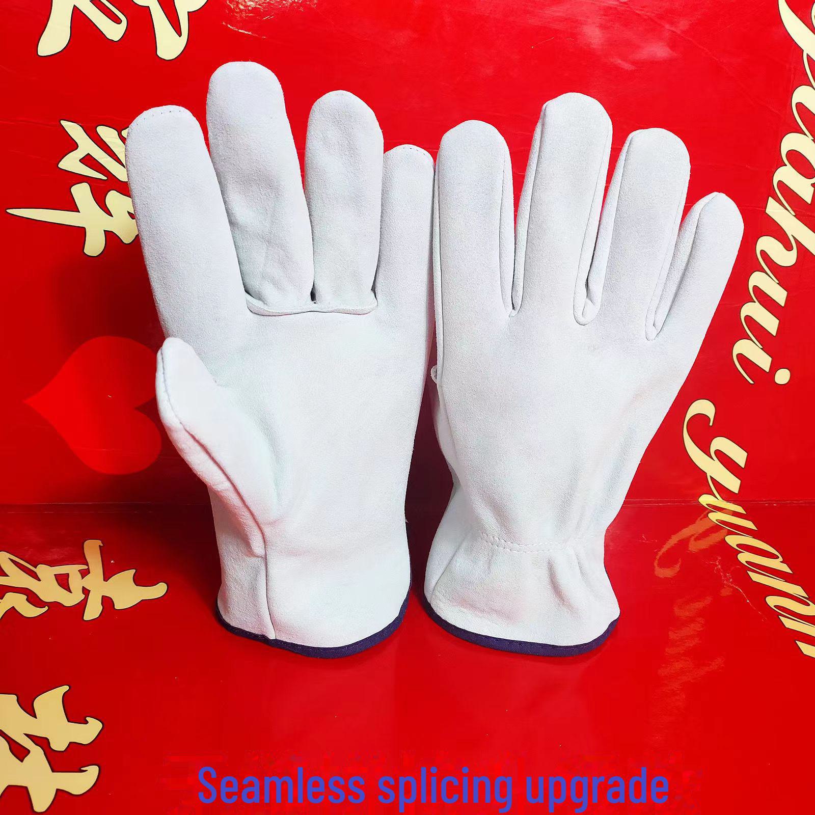 

Прочные двухслойные перчатки из овчины — износостойкие, теплоизоляционные и защитные для сварщиков.