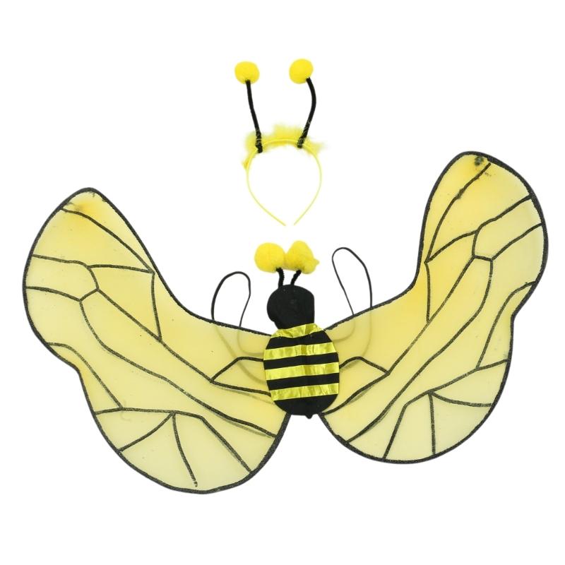 3Pieces Animal Bumblebees Costumes Honeybee Costume Set Halloween Cosplay Costumes Fun Pretend Play Accessories