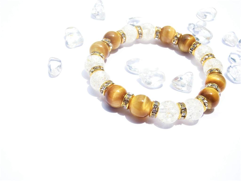 your Golden Tiger Cracked and Power Stone Bracelet for Set with Pebbles and Approximately 17cm Size for one more natural stone to adjust [Improve