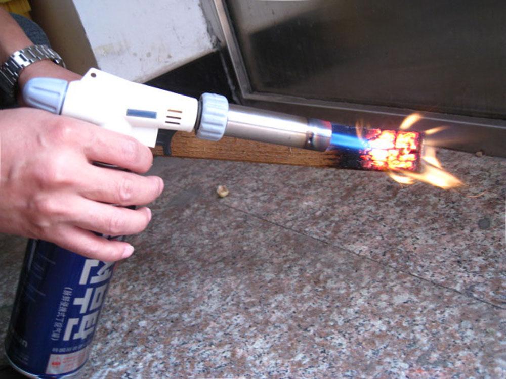 360 degrees  Rotatable Reliable Safe Butane Gas Torch Burner Auto Ignition Camping BBQ Flamethrower Flame Lighter