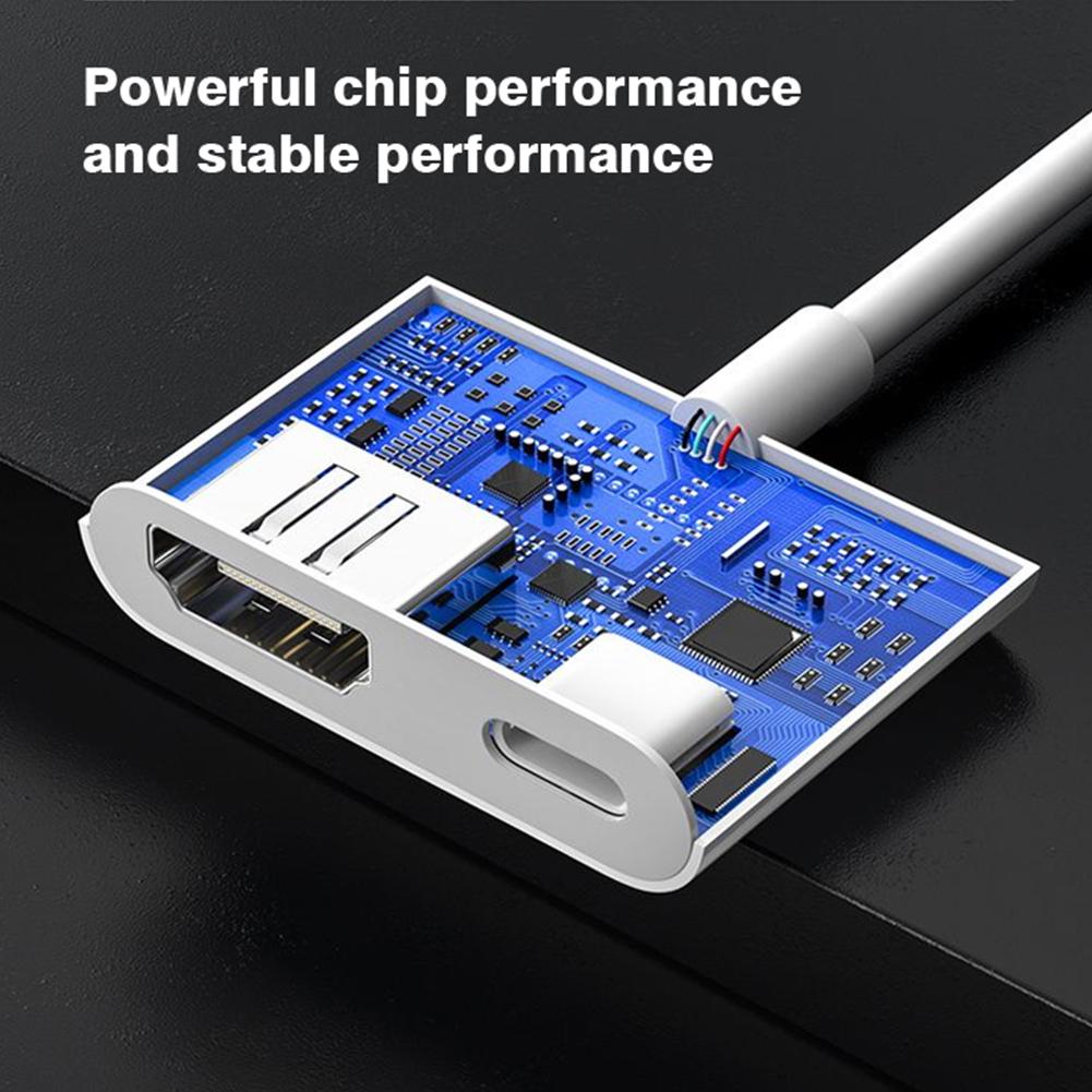 For Lightning to HDMI Adapter with Charging Port for iPhone 14 13 12 11 XS 1080P Digital AV Sync Screen HDTV Projector Monitor 3