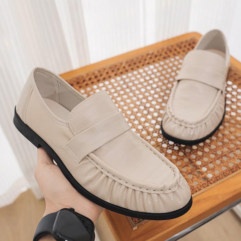 

Летние мужские мокасины в стиле ретро, без шнуровки, 2025: Повседневные уличные лоферы в британском стиле на мягкой подошве 40