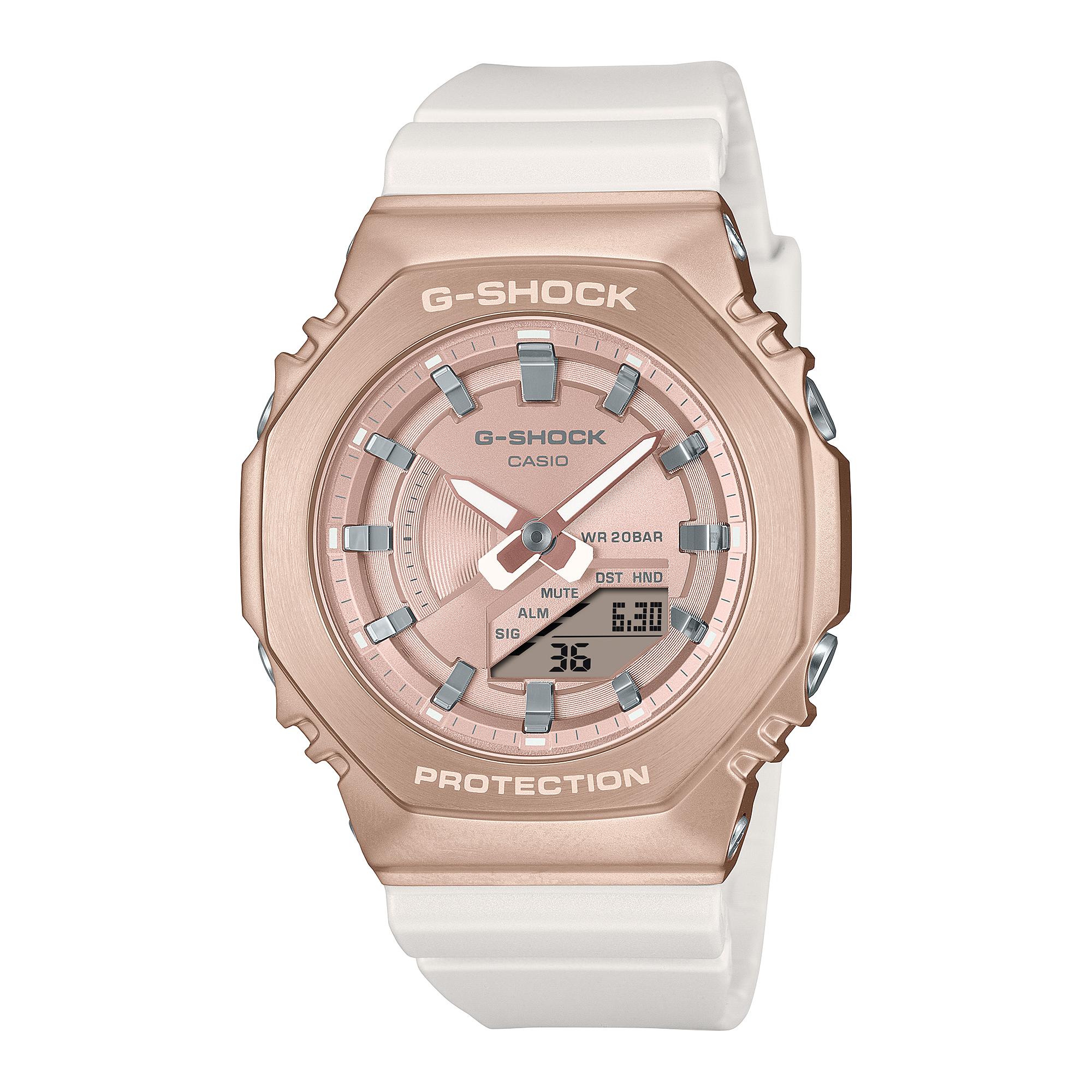 

Casio G-SHOCK Men s Stainless Steel 200M Water Resistant Analog Shock Resistant Quartz Watch GM-S2100CW-7A белый