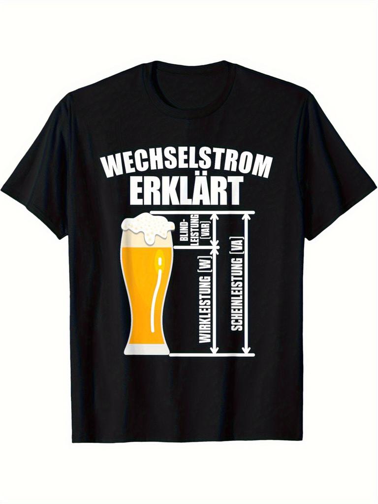 1PC A Humorous T-Shirt for Electricians That Explains Alternating Current Using Beer, Perfect f