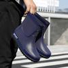 Fashion Men's Rain Shoes Medium Tube Rain Boots Non-slip Water Shoes Couple Velvet Rubber Shoes Kitchen Car Wash Fishing Work Shoes