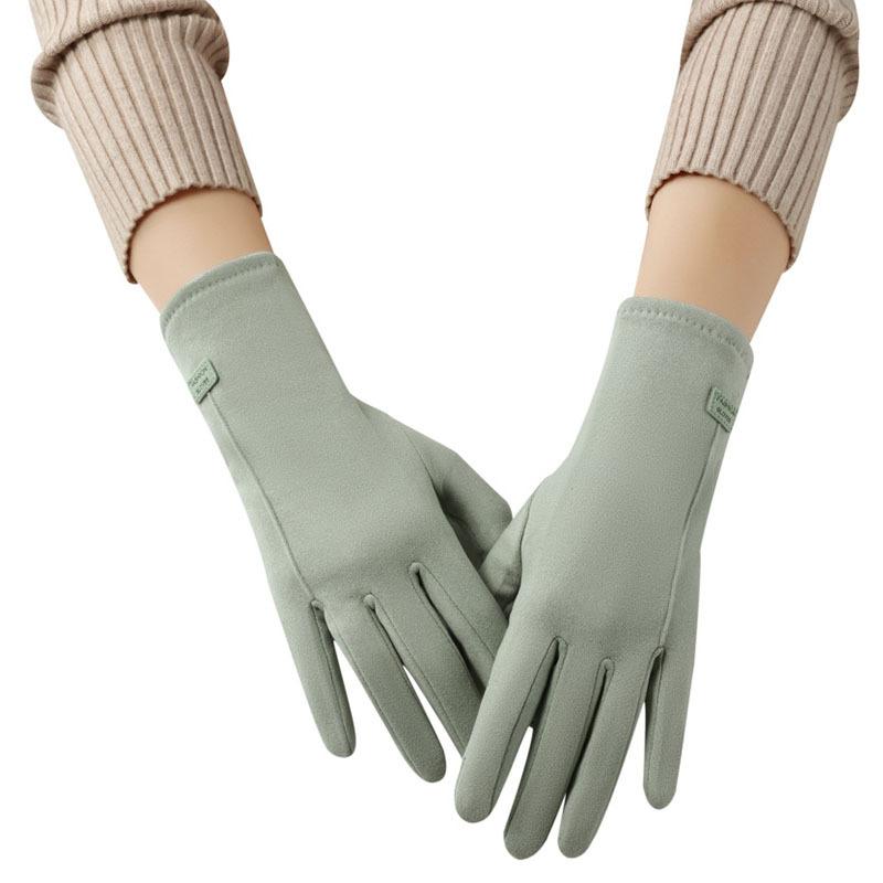 

Женские зимние теплые перчатки с чувствительными пальцами для сенсорного экрана, ветрозащитные перчатки с флисовой подкладкой one size