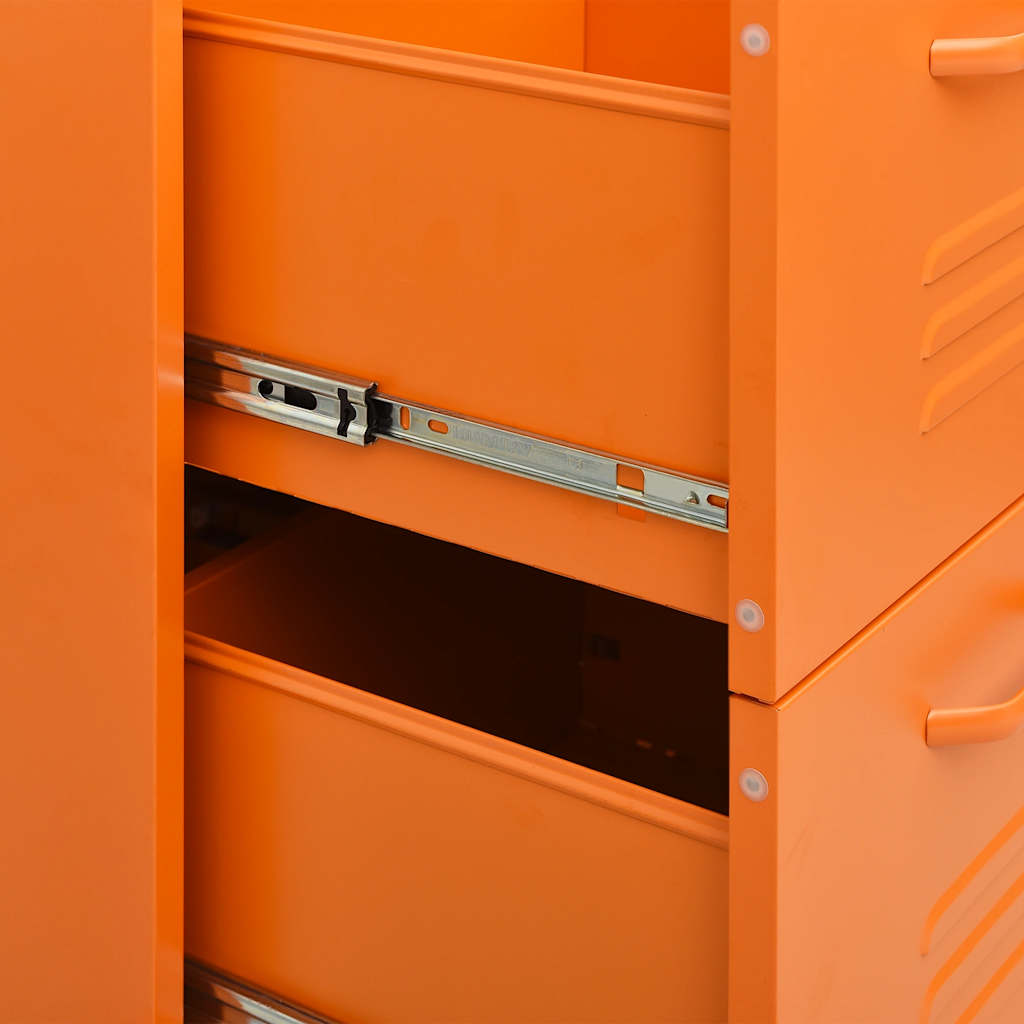 Orange Drawer Cabinet 80 x 35 x 101.5 cm Steel