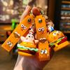 SpongeBob Hamburger Doll Keychain: Cute Cartoon Pendant for Cars, Bags, and Couples