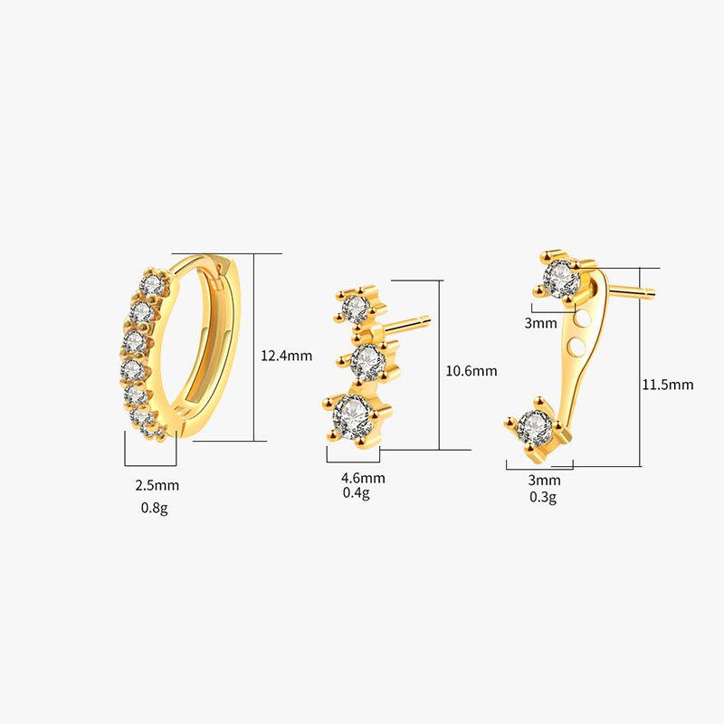 2025 New High-quality European and American Fine Jewelry Gold-plated Simple Style Cubic Zircon Oxide Women's Hoop Earrings