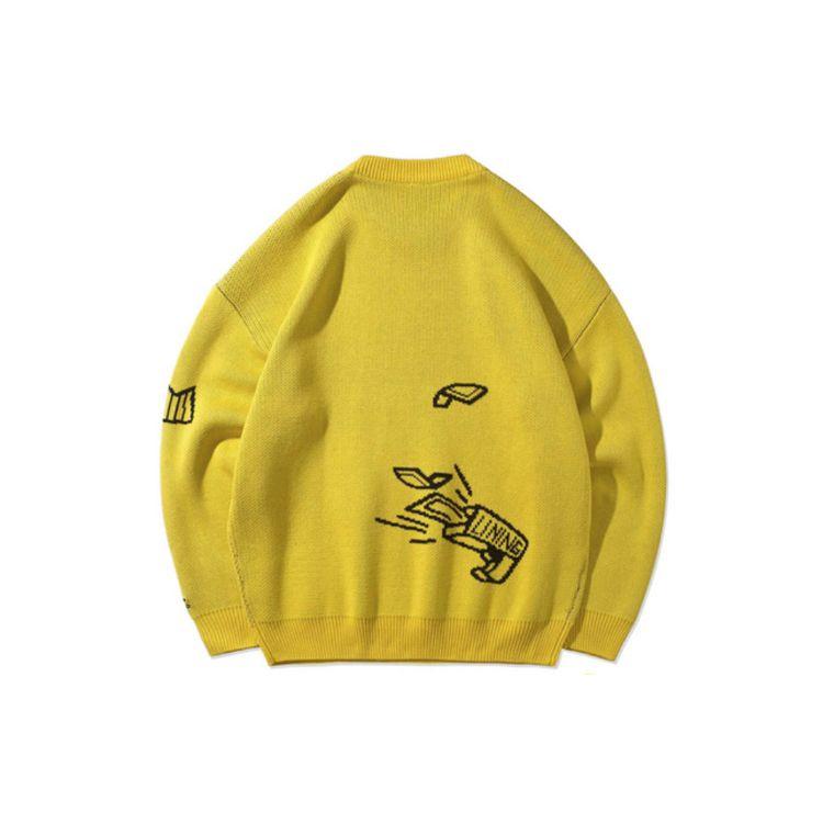 Li-Ning X Line Friends Sally Chicken Print Sweater Unisex Sweater Yellow AMBQ046-2