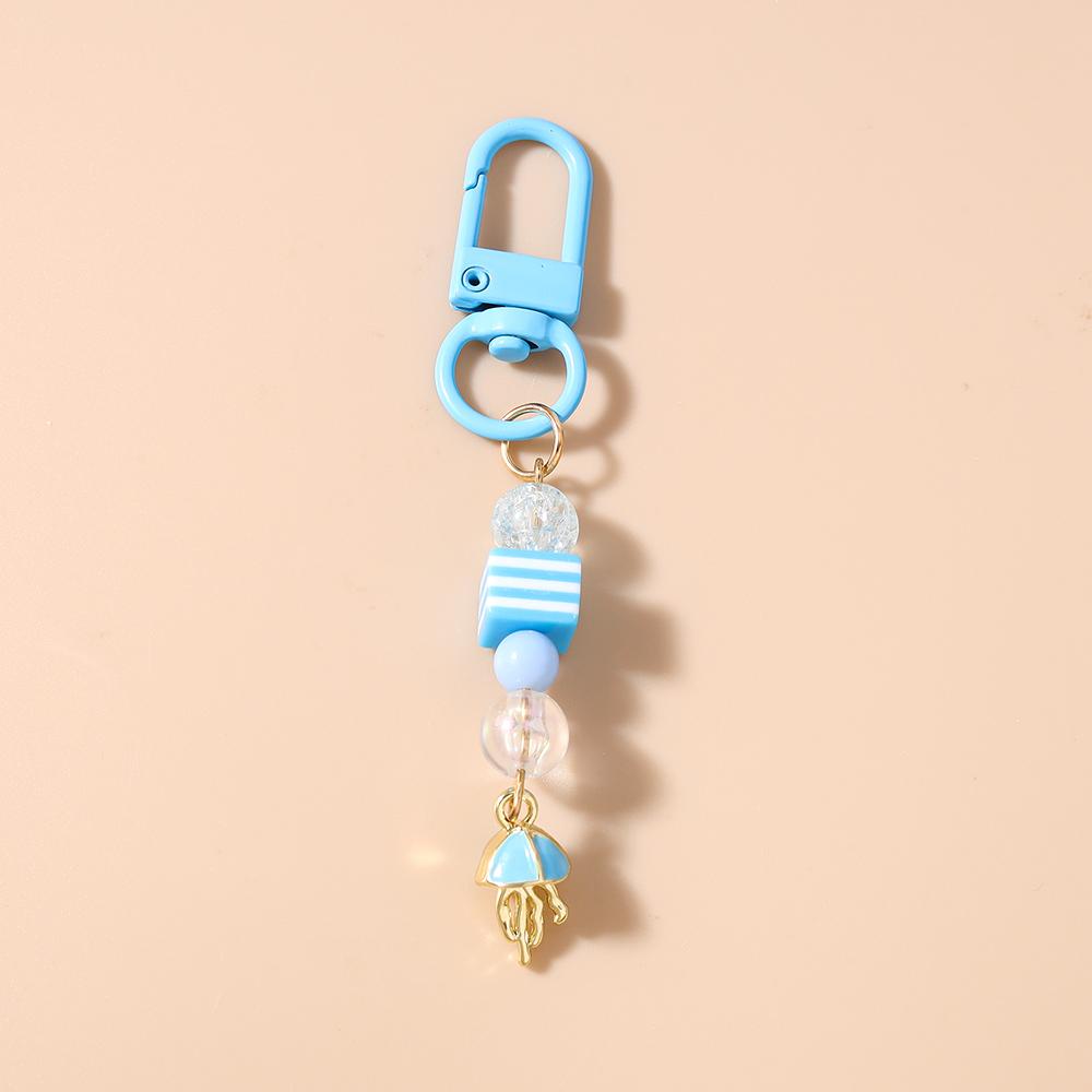 

Cute Jellyfish keychain Women Girls Handmade Beaded Key Ring Pendants for Handbag DIY Key Chain Jewelry Gifts