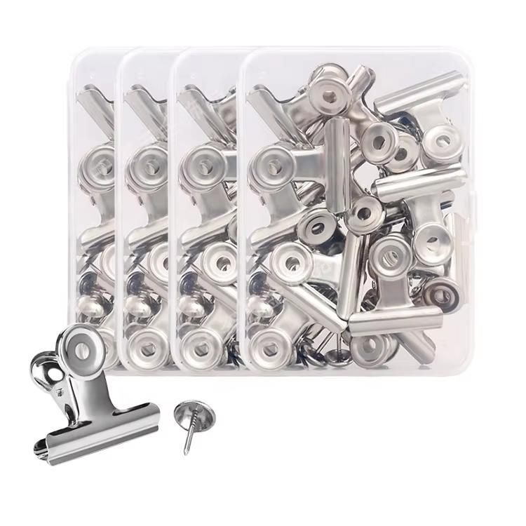 Hot Selling Silver Bulldog Binder Clips 15-Pack 1.2 Inch Metal Hinge ROHS Certified for Home Kitchen Office Supplies