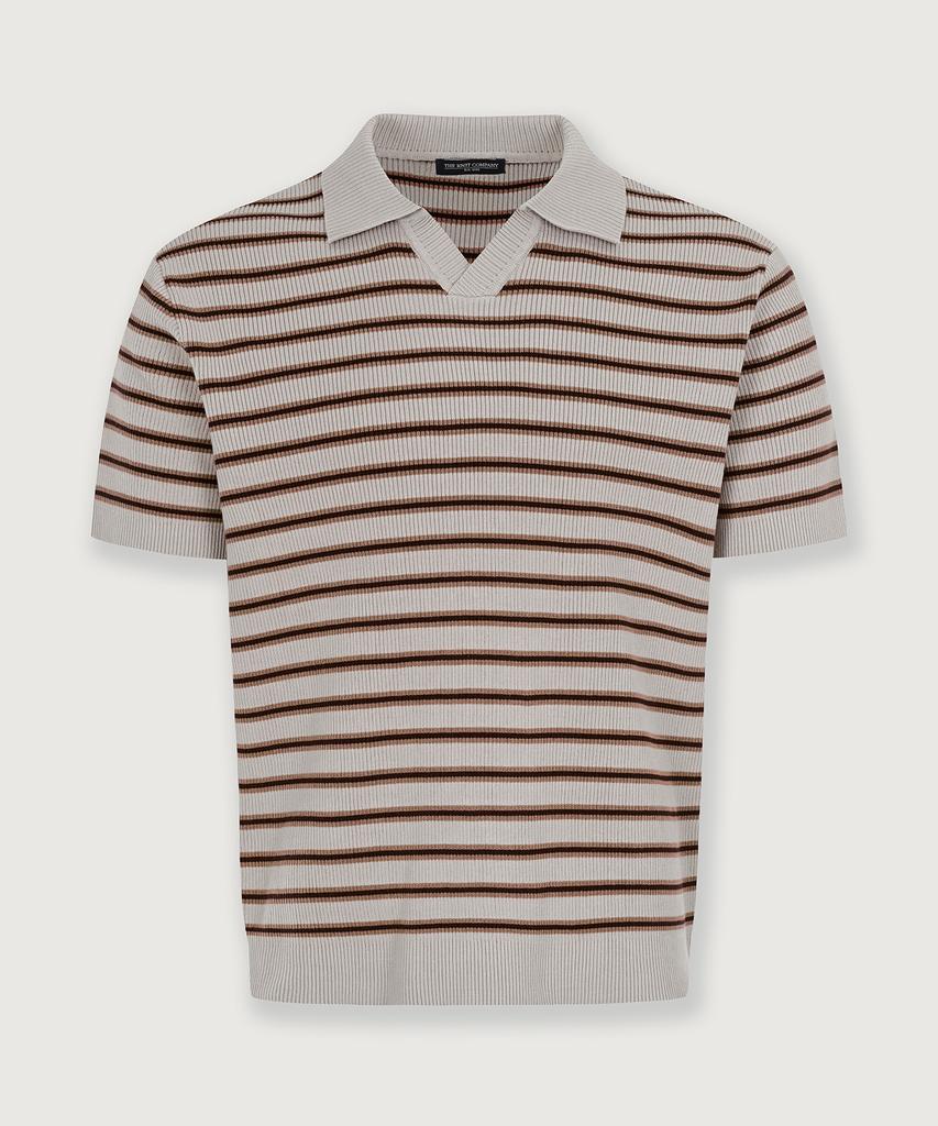 THEKNITCOMPANY (M) Orea Stripe Ribbed Polo Knit 3 Colors (Type B)
