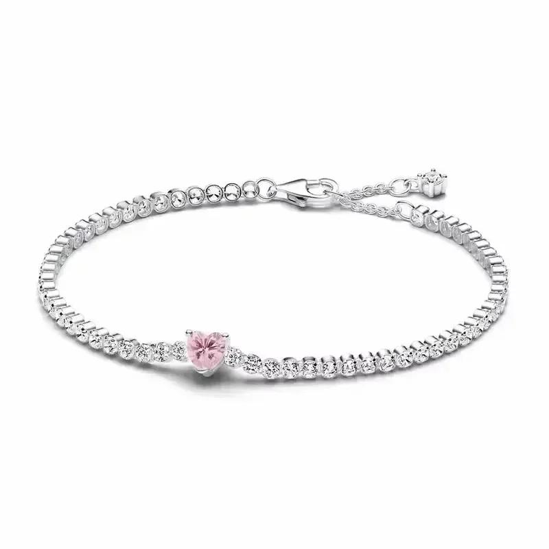 New 925 silver tennis bracelet sparkling crystal luxury women jewelry zircon water bracelet wedding gift