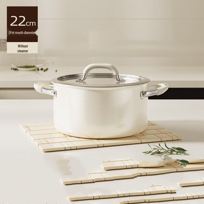 Stainless Steel Double Handle Steamer & Soup Pot