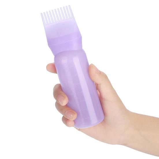 Barber Shampoo Bottle 120ml High-Density Plastic Hair Dye Applicator with Comb Scalp Massage Portable Salon Essential