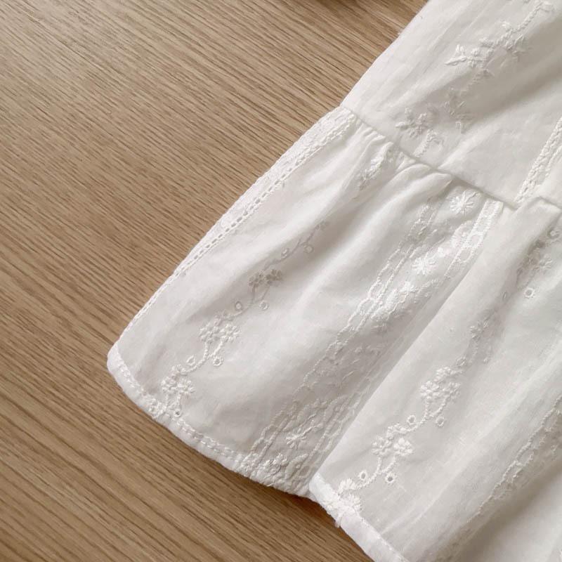 Mädchen Stilvolles Besticktes Langarm Prinzessinnenkleid - Frühling/Herbst