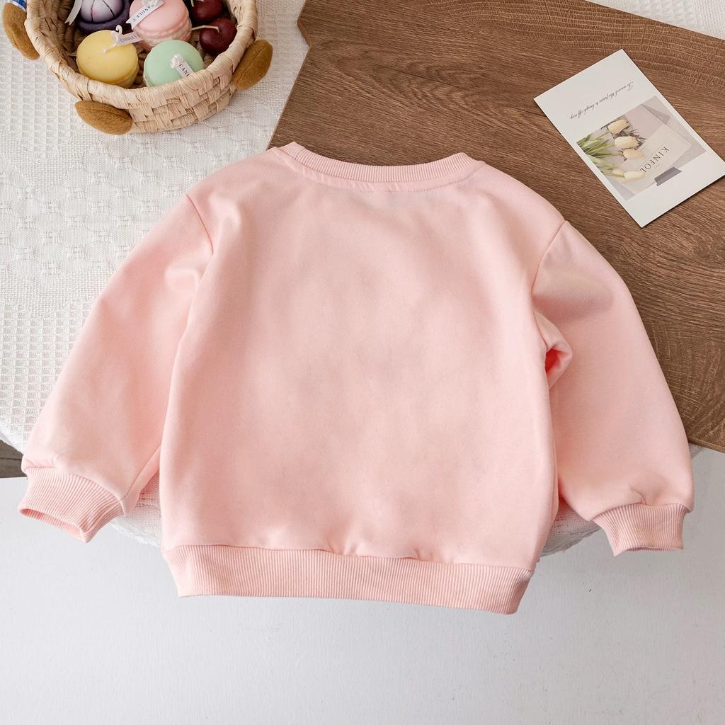3 To 8Y Girls Sweater 2025 New Baby Pullover Top Love Spring and Autumn Fashion Children's Jacket